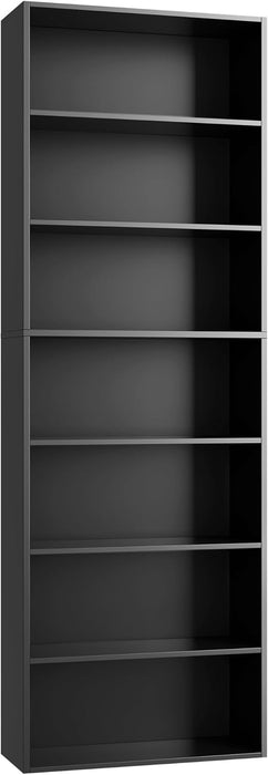 82 Inch Tall Freestanding Black Bookshelf StorageUnit