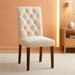 Tufted Dining Chairs Set of 6, Upholstered Parsons Dining Room Chairs, Fabric Kitchen Side Chair with Wood Legs, Beige