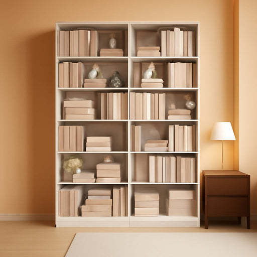 83.6" Tall Bookshelf and Bookcase, 7-Tier Extra Large Bookshelf with Double Storage, 14 Open Display Shelves for Home Office, Study and Living Room, White