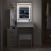 White Vanity Desk With Mirror Lights StorageDrawers