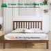 Solid Wood Queen Size Bed Frame with Headboard, Malaysian Oak Platform Bed Frame, Mid Century Modern Bedframe, No Box Spring Needed, Easy Assembly, Queen, Antique Espresso