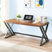 60" Real Wood Computer Desk, Natural Solid Wood Writing Desk