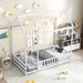 Twin SolidPine Montessori Floorbed White With Roof