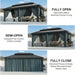 12x20 Black Hardtop Gazebo With Galvanized Roof