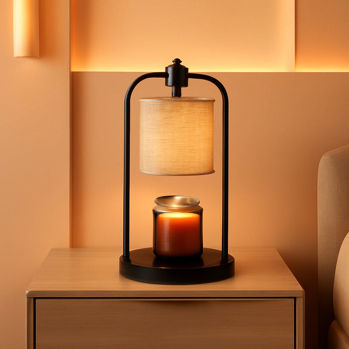 Candle Warmer Lamp Electric with Timer: Wax Melts Warmer - Dimmable Candle Wax Warmer Electric Candle Warmer with Replacement Bulbs, Bedroom Home Decor Compatible with Various Candles-Linen