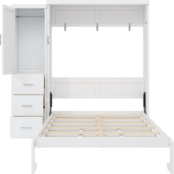 Fullsize Murphy Bed With Integrated Wardrobe Storage