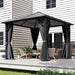 10x10 Ft Outdoor Gazebo Polycarbonate Roof SteelFrame