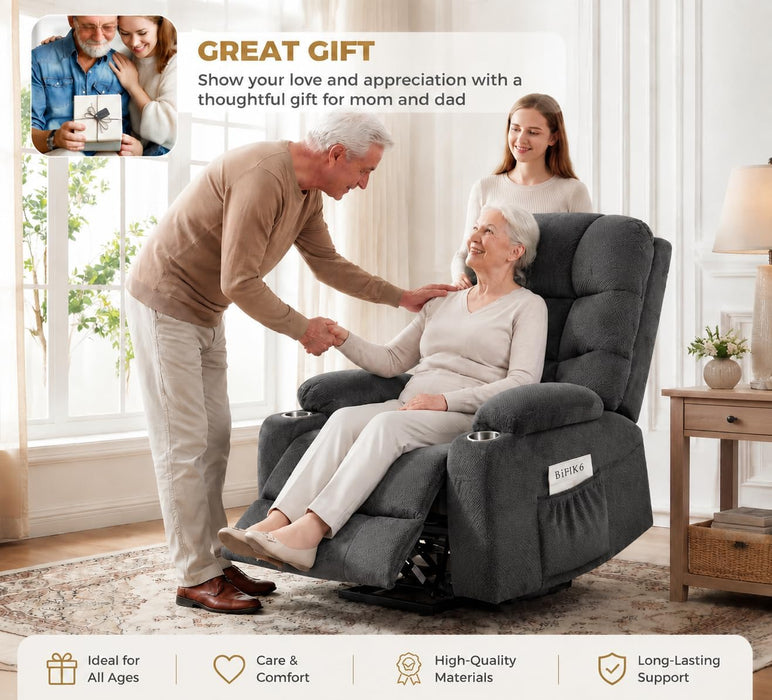 Dual Motor Power Lift Recliner Chair for Elderly with Massage & Heat