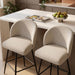 Counter Height Bar Stools Set of 2, 360° Swivel Upholstered Barstools with Backs and Metal Legs, 26" H Seat Height, Linen Fabric in Redish Sand