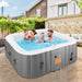 73 Inch 4-6 Person Inflatable Hot Tub Spa with Control Panel, Outdoor Portable Hottub with 130 Jets, Insulated Tub Cover and Floor Protector, Temperature up to 104°F, Gray