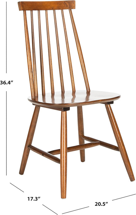 Home Collection Priam Farmhouse Walnut Brown Spindle Back Living Room Accent Dining Chair