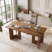 63" Long Large Wood Desks, Solid Wood Office Desk, Farmhouse Executive Computer Desk, Home Office Workstaticon, Work Writing Table, Walnut