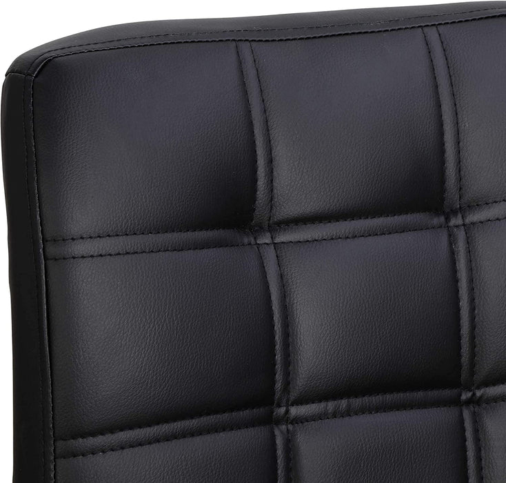 Set of 4 Adjustable Swivel Barstools, Modern PU Leather Kitchen Counter Bar Stools, Square Back Bar Stool