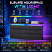 63" 9 Drawer Dresser with LED Light, Black