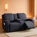 Reclining Loveseat with Middle Console Slipcover, 4 Piece Polyester Fabric Stretch Loveseat Reclining Sofa Covers (Dark Gray, 2 Seat Recliner Cover with Console)