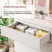 5 Drawer Dresser for Bedroom, White Dresser Chest of Drawers, Tall Dressers for Bedroom with Handleless Drawers, 15" D X 23.7" W X 40.4" H Storage Dressers for Living Room, Hallway and Entryway-White