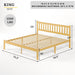 Wood King Bed Frame with Headboard, Minimalist Style Bedroom