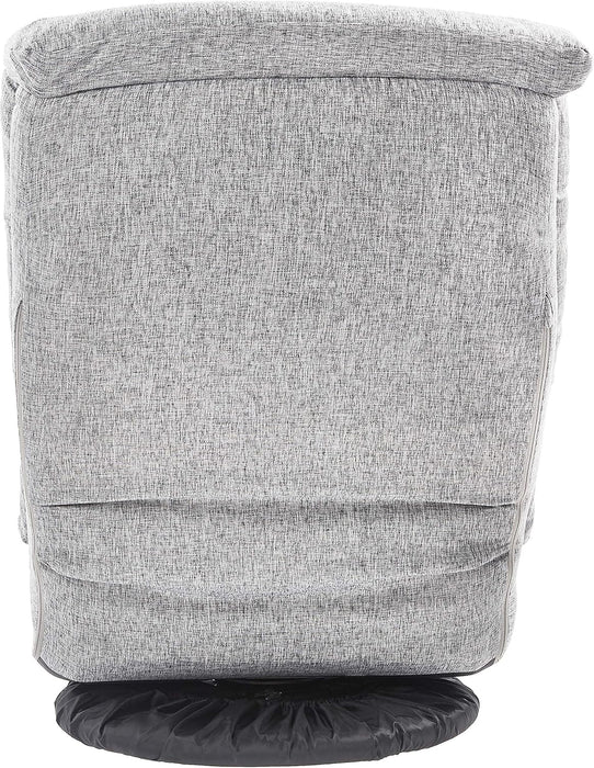 Swivel Foam Lounge Chair with Headrest, Floor-Compatible, Adjustable, Gaming, 26.3D X 23.5W X 13.7H In, Grey