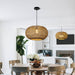 19.7In Rattan Light Coastal Pendant Lights Brown Wicker Chandelier