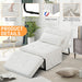 Beige Convertible Sofa Bed With Adjustable Backrest
