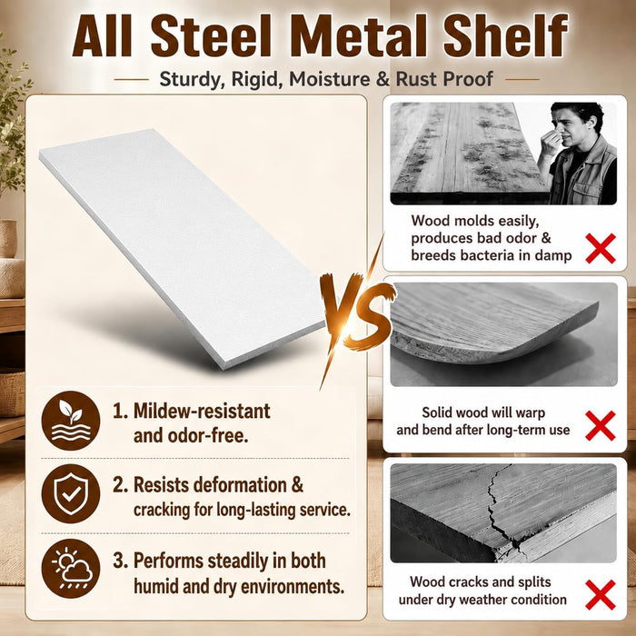 Metal Book Shelf Adjustable Heavy Duty Bookshelf with Tool-Free Assembly