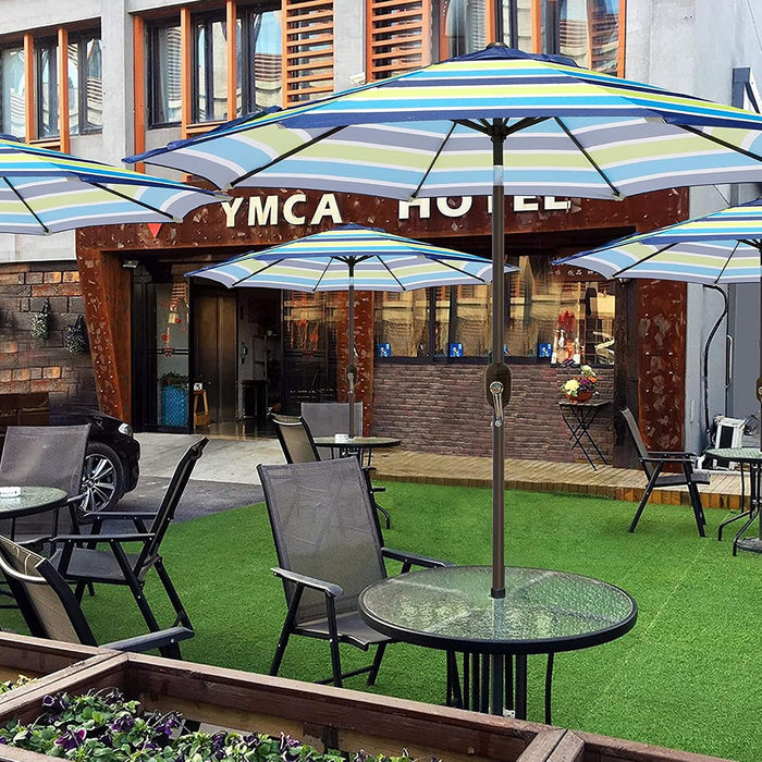 9' Outdoor Patio Umbrella, Outdoor Table Umbrella, Yard Umbrella, Market Umbrella with 8 Sturdy Ribs, Push Button Tilt and Crank