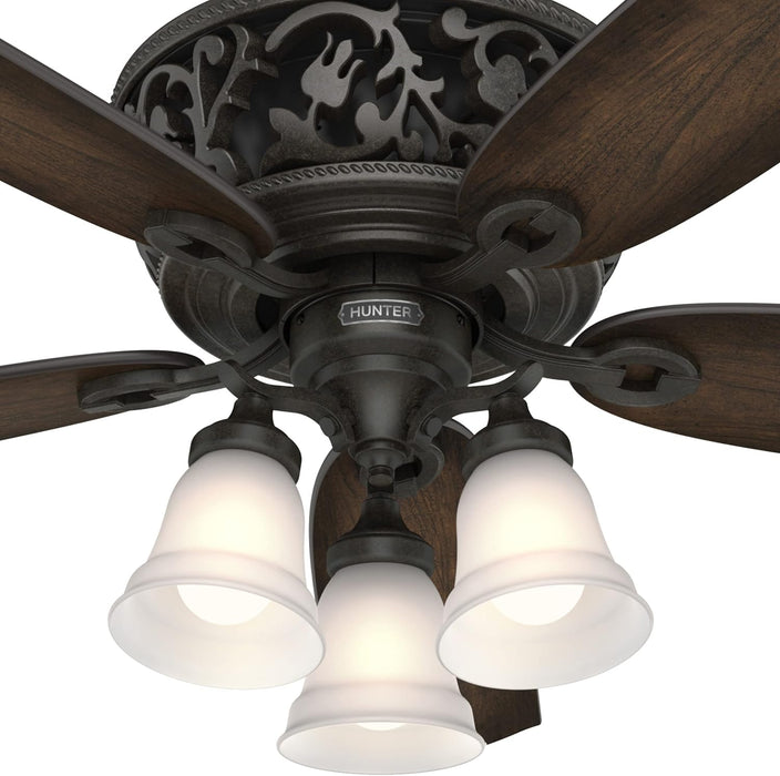 Promenade Indoor Ceiling Fan with LED Lights and Remote Control, 54", Brittany Bronze