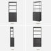 Fluted Book Shelf with Doors 75" Tall Bookshelf with Storage | 6 Tier Large Bookcase with Bottom Cabinet - Modern Metal Book Case for Living Room, Home Office, Kitchen, 3 Pieces