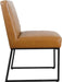 Channeled Metal Dining Chair Home Décor | Single Pack - Brown Faux Leather