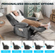 Oversized Recliner Chair with Massage and Heat, 360° Swivel Rocker
