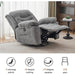 Grey Swivel Recliner with Massage & Heat