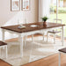 Elegantly Carved Dining Table,70.9" Solid Wood Kitchen Table for 6,Farmhouse Rectangle Table for 6 Persons,Carved Apron,Easy to Clean,Painted Finish,Fit Dining Room,Waterproof,Wn&Wt
