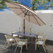 9FT 3 Tiers Patio Umbrella with Auto Tilt and Crank, Outdoor Table Market Umbrella with 8 Sturdy Ribs for Garden, Lawn, Deck, Backyard and Pool