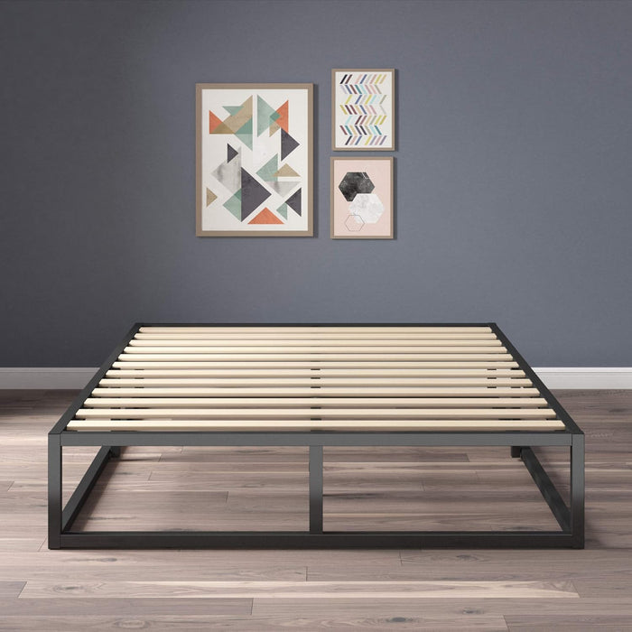 Joseph Metal Platforma Bed Frame, Mattress Foundation, Wood Slat Support, No Box Spring Needed, Sturdy Steel Structure, Full