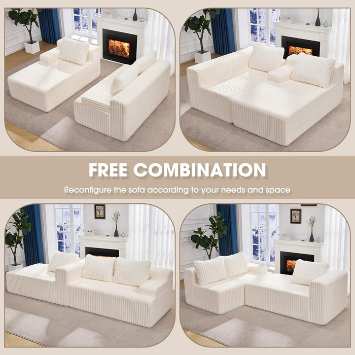Modular L Shape Sofa 96Inch OversizedChaise MemoryFoam