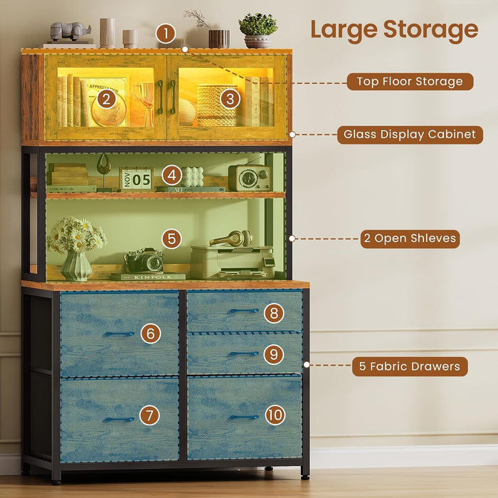 Rustic Brown 31.5 Inch Filing Cabinet StorageShelf