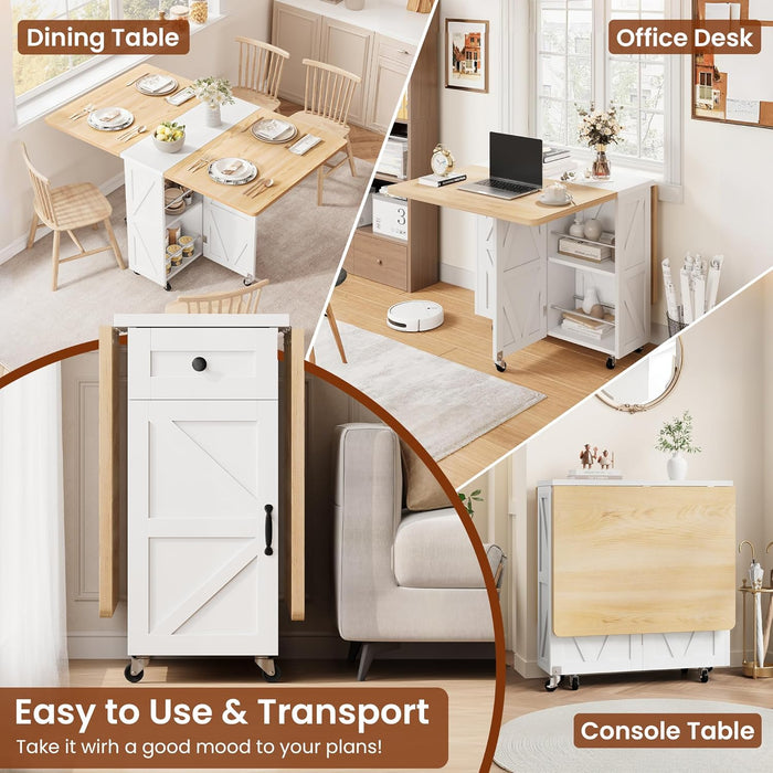 Natural Foldable Dining Table For 2to4 Compartments