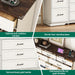 Farmhouse 9 Drawer Dresser for Bedroom,63” Wood Dresser & Chest of Drawers with Power Outlets,Large & Wide Dressers for Bedroom,Tall Storage Dresser Organizer(White)