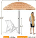 6/6.5/7.5/8Ft Tiki Umbrellas for Outside, UV Protect Thatch Umbrella with Tilt Design, Thatch Patio Umbrella for Outdoor Tiki Bar, Tropical Palapa Tiki Hut Hawaiian Hula Beach Umbrella