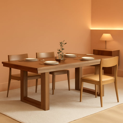 70.9" - 86.6" Extendable Dining Table for 8-10 Person, Modern Rectangle Expandable Kitchen Table with Wooden Legs, Table for Small Spaces, Dining Room, Kitchen, Living Room, Brown