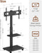 Steel Base Rolling TV Stand for 32-75 Inch Tvs up to 110 Lbs, Leveling & Tilt & Swivel Mobile TV Stand with Hidden Wire Management, Height Adjustable Portable Tv Stand with Steel Shelf, Black