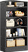 5 Shelf Bookcase, 47" Wood Tall Bookshelf and Bookshelves, Multifunctional Storage Organizer Shelving for Bedroom Library Living Room Home Office, Black