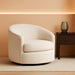 Swivel Barrel Chair, Modern Comfy FSC Certified Upholstered Boucle Accent Chair for Living Room, Fully Assembled, Cream