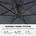 10FT Patio Umbrella with Base Included, Cantilever Offset Outdoor Patio Umbrella with 360° Rotation & Infinite Tilt, Fade-Resistant Yarn-Dyed Canopy, 8-Rib Steel Frame for Patio Pool Deck Backyard, Charcoal
