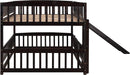 Espresso SolidPine FullOverFull BunkBed With Slide