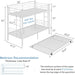 Bunk Bed Twin over Twin with Trundle, Metal Bunkbeds with Ladder and Full-Length Guardrail, No Box Spring Needed, Space Saving, Noise Free, White