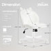 Vanity Chair with Cat Back,Armless Small Office Desk Chair,White