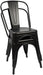 Metal Dining Chair Indoor-Outdoor Use Stackable Classic Trattoria Chair Chic Dining Bistro Cafe Side Metal Chairs Set of 4 (Black)