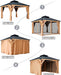 10X10 Durable Weatherproof Wooden Gazebo Hardtop Roof