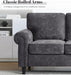 Gray Three Seater Sofa With Upholstered Cushioning